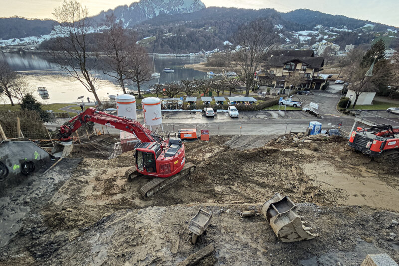 Melk Durrer Horw Baugrubenaushub MFH Seestrasse 7 06